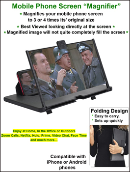Mobile Phone Screen Magnifier - Increases Screen Viewing Size to 3 to 4 times Original Size